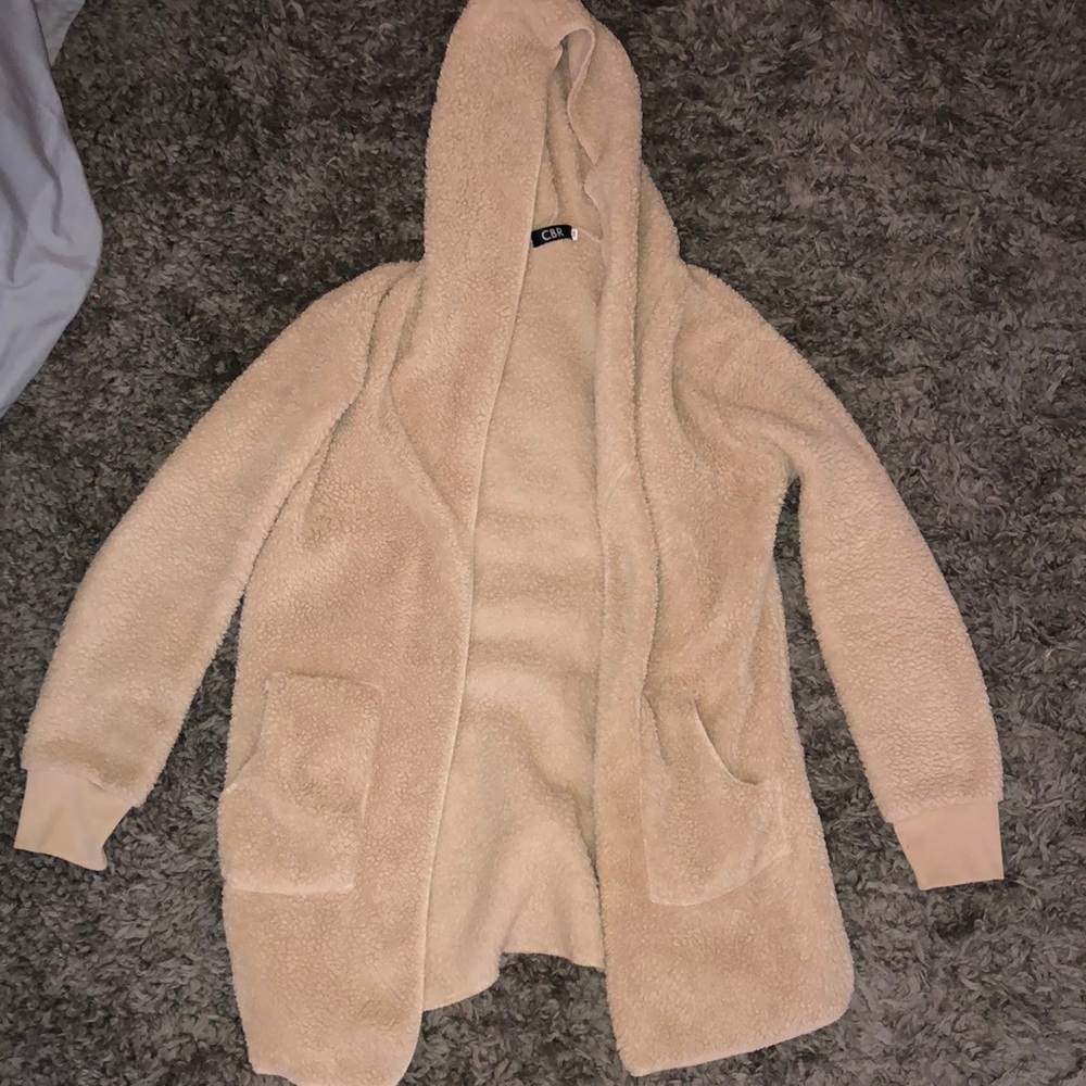*SOFT FAUX FUR HOODIE CARDIGAN•
